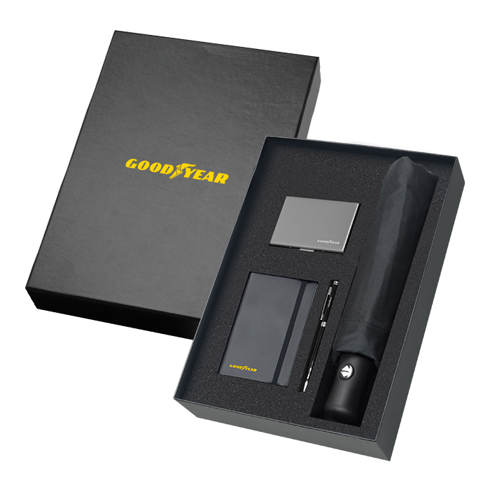 4 in 1 Gift Set (RFID Card Holder + Notebook + Metal Pen + Umbrella)